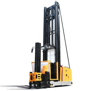 Narrow Aisle Cabin Lift Stacker Forklift Dual Lift System